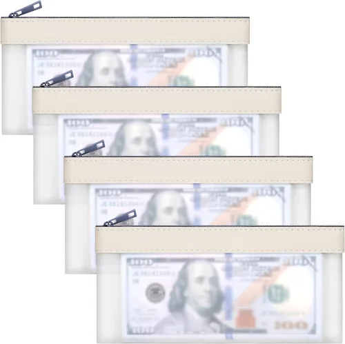 Vista 11 de Sobres transparentes para dinero en efectivo, bolsa de 7.6 x 3.7 pulgadas 4