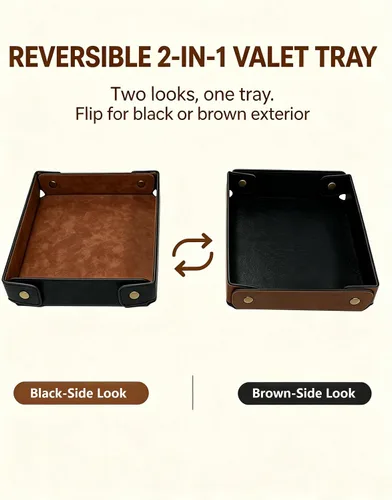 Vista 3 de Catchall EDC - Bandeja de valet de piel sintética para hombre