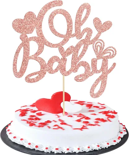 Vista 10 de 24 piezas de decoración de cupcakes con purpurina dorada para el día de San Valentín, temática de San Valentín, fiesta de cumpleaños, suministros