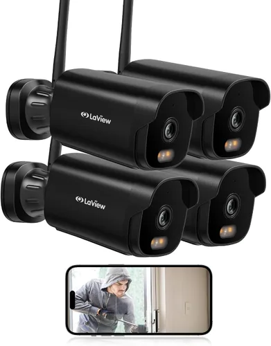Vista 11 de LaView - Cámaras de seguridad para exteriores 3K 5MP HD, cámaras para seguridad del hogar con detección humana por IA, resistentes al agua IP65