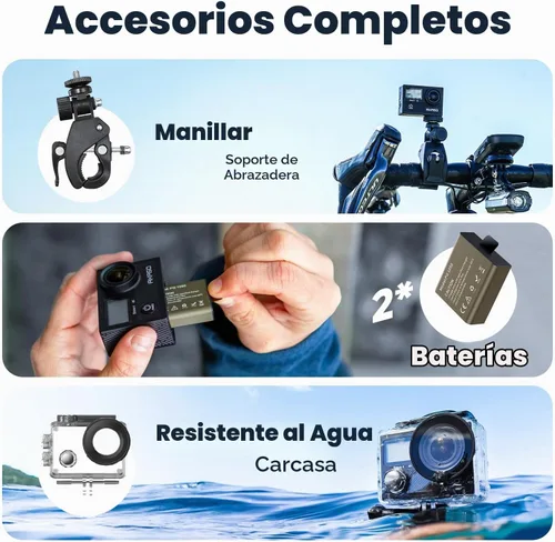 Vista 7 de AKASO Brave 4 4K30fps 20MP WiFi Cámara de acción con paquete de tarjeta