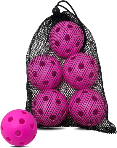 Vista 23 de 6 -Pack Pickleball Balls, 26 Holes Outdoor Pickleballs, High Elasticity & Durable Pickle Balls for All Style Pickleball Paddles Indoor Pickleballs