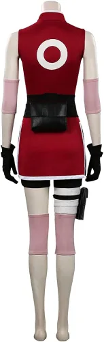 Vista 3 de Haruno Sakura - Disfraz de cosplay para mujeres y niñas, falda de disfraces para Halloween, carnaval