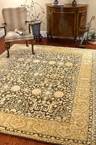 Vista 25 de SAFAVIEH Silk Road Collection SKR213G - Alfombra decorativa de lana tradicional hecha a mano, 2 x 3 pies, color granate y marfil