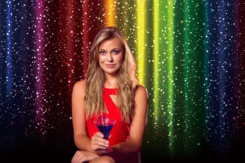 Vista 3 de Let's Glow - Telón de fondo de fiesta para fotografía, colorido arco iris con purpurina, fondo de neón salpicado, 10 x 8 pies, decoración de fiesta
