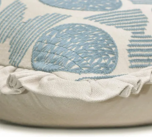 Vista 26 de The HomeCentric Funda de almohada con cremallera, funda de cojín azul de 12 x 12 pulgadas, funda de cojín de algodón bordado para sofá, diseño
