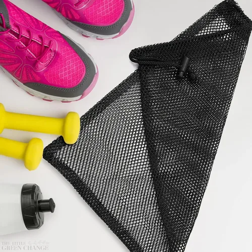 Vista 7 de 10 piezas de bolsas pequeñas de malla – Bolsas de nylon de malla con cordón de 11.8x7.48" – Ligeras, transpirables, reutilizables