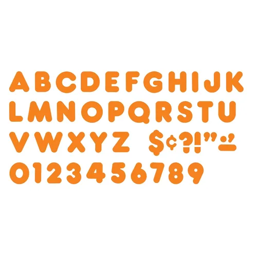 Vista 2 de Trend Orange Letras Listas Mayúsculas Casuales de 4", Decoración de Tablón de Anuncios, 4 Pulgadas, 72 Piezas