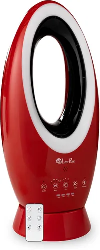 Vista 10 de LivePure LP1780 Ventilador recargable sin aspas con control remoto, temporizador de sueño, luz de acento. Ventilador portátil prémium para Negro