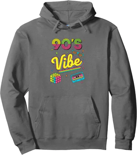 Vista 7 de 90s Nostalgia Retro Apparel - 90'S Vibe Retro Pullover Hoodie Negro