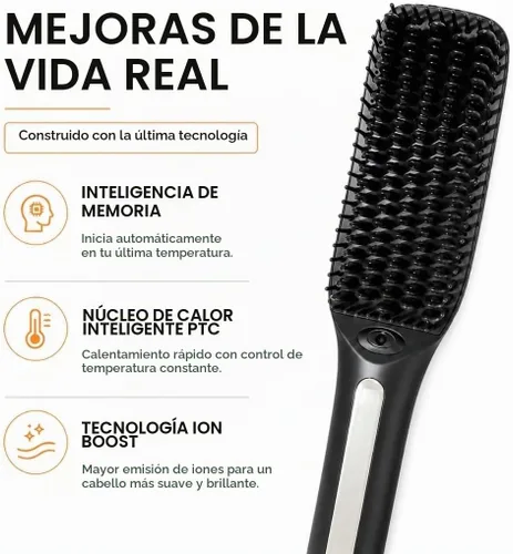 Vista 8 de Speedy - Cepillo alisador de pelo de precisión para mujer, cepillo térmico profesional de cerámica con pantalla LED, control de temperatura de 170