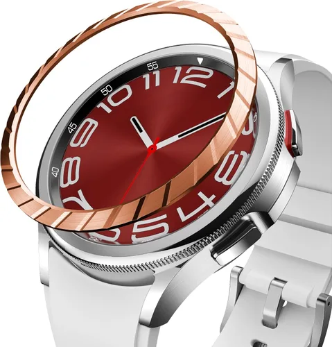 Vista 8 de Funda de bisel compatible con Samsung Galaxy Watch 6 Classic de 1.693 in, acero inoxidable, anillo de bisel brillante, cubierta adhesiva