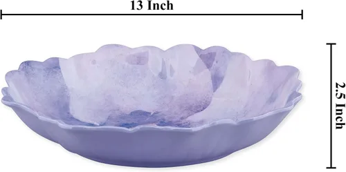 Vista 2 de Supreme Housewares Cuenco de melamina en forma de pétalo de lavanda, cuenco con diseño floral sin BPA para ensalada, fruta, pasta o entretenimiento