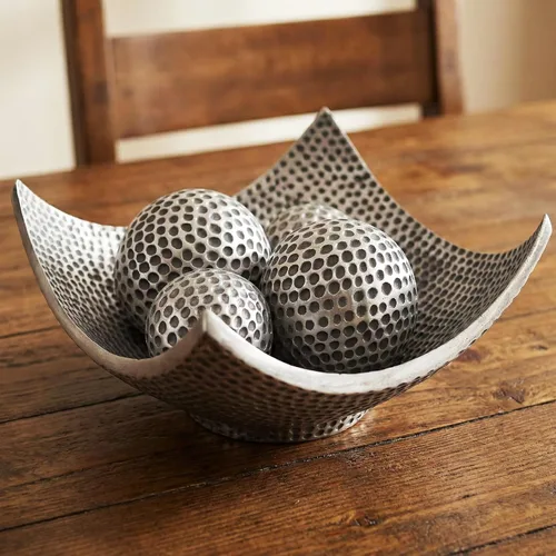 Vista 13 de Juego de 5 cuencos decorativos grandes con elegantes orbes/bolas, centro de mesa elegante para mesa de comedor/cocina, sala de estar o decoración