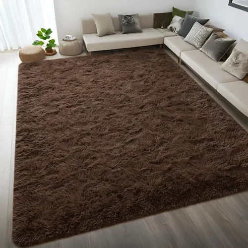 Vista 61 de DweIke Alfombras de pasillo beige esponjosas para dormitorio, 2 x 6 pies, alfombra larga de felpa suave para niñas y niños, antideslizante y lavable