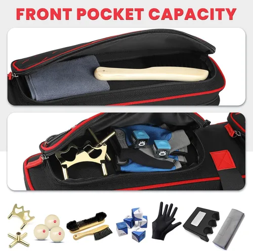 Vista 3 de BOSSTIN Estuche para taco de billar, 3 x 4 / 5 x 5 pulgadas, accesorios para taco de billar, funda acolchada suave