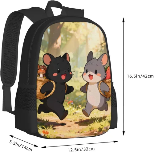 Vista 3 de Cute Mouse Notebook Backpack Fits 15 Inch Laptop Work Backpack Casual Daypack