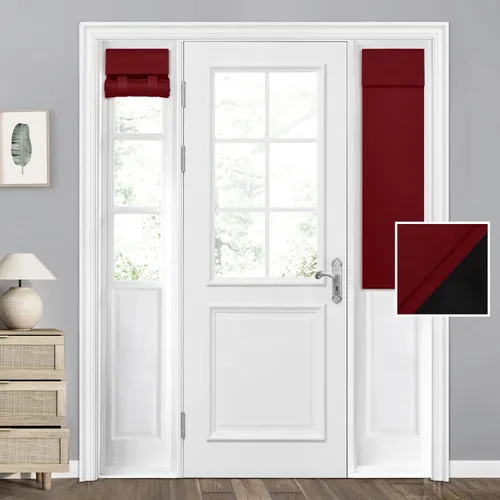 Vista 85 de HOMEIDEAS Cortinas 100% Opacas para Luces Laterales de Puerta Principal, Cubierta de Ventana de Puerta de Aula, Persianas de Privacidad