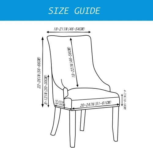 Vista 6 de Juego de 1 fundas elásticas para silla con respaldo de ala, protector reutilizable para silla de brazo, protector lavable para silla de comedor