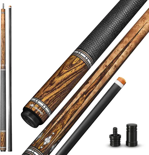 Vista 10 de RHINO Eclipse II Carbon Fiber Low Deflection Pool Cue Ámbar (Ember)