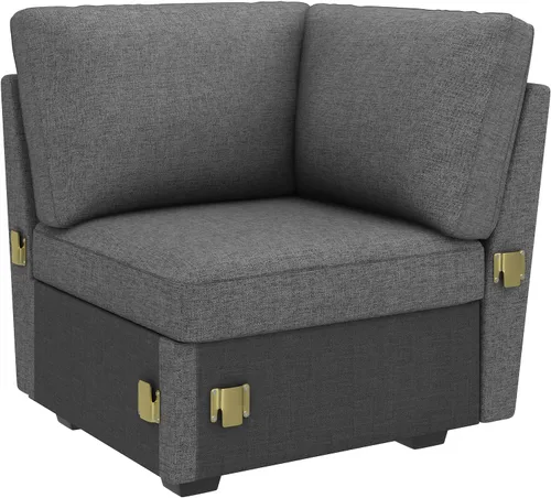Vista 10 de HONBAY - Reposabrazos modulares para sofá cama modular, par de reposabrazos para sofá cama modular, color beige