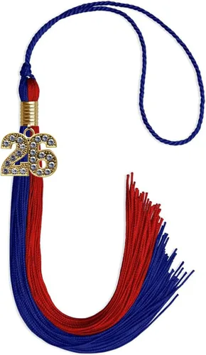 Vista 173 de Endea Graduation Borla de doble color con dije dorado (negro/oro brillante, 2022)