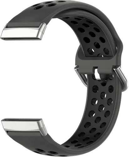 Vista 4 de BabyValley Correa compatible con Fitbit Versa 4/Versa 3/Sense Banda de silicona + conector de metal Correa de pulsera transpirable Correa de reloj