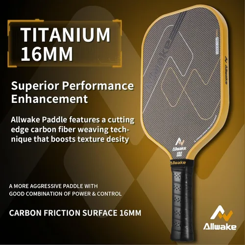 Vista 2 de Palas de Pickleball, Juego de palas de fibra de carbono híbridas de titanio 3K, pala de pickleball aprobada por USAPA con control y potencia