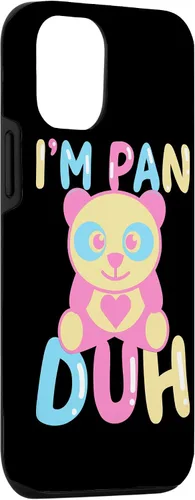 Vista 3 de iPhone 15 Pansexual I'm Pan Duh LGBTQ Bisexual Rainbow Cute Panda Bear Case