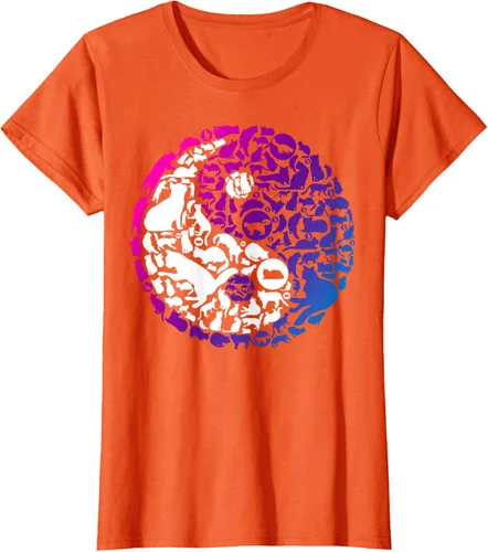 Vista 38 de Cute Kitty Cats and Zen Spirit Peace & Love Yin Yang - Camiseta de gato Negro
