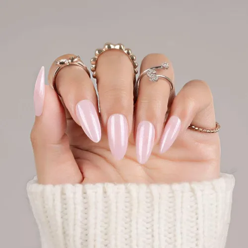 Vista 8 de 30 uñas postizas a presión de almendra, ajuste supremo y uñas de gel suave natural, 15 tamaños, kit de uñas postizas reutilizables con caja