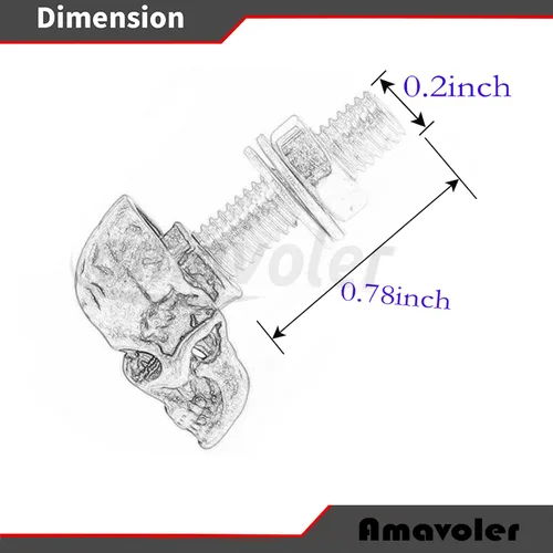 Vista 2 de Tornillos de matrícula, 4 piezas universales de acero inoxidable estilo calavera, kit de tornillos para placa de matrícula para motocicleta