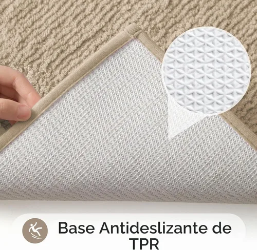 Vista 4 de HOMEIDEAS Juego de 2 alfombras de baño beige de 20 x 32 pulgadas + 16 x 24 pulgadas