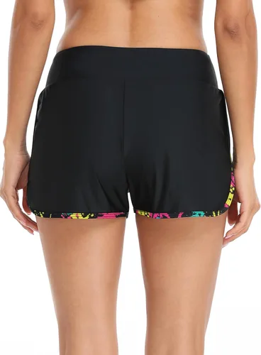 Vista 6 de RELLECIGA Pantalones cortos de natación integrados con cintura alta y control de abdomen para mujer