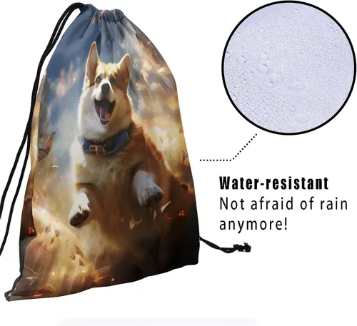 Vista 186 de Bolsa de agarre de gimnasia de piel de animal, bolsa de gimnasia con cordón ajustable, bolsa de cuerda para fauna silvestre, Mariposas Galaxy