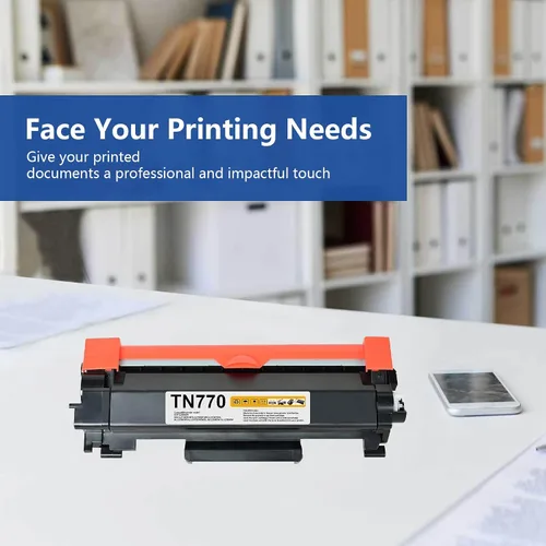 Vista 6 de TN770 - Cartucho de tóner para impresora Brother – TN-770 compatible con HL-L2370DW, HL-L2370DW XL, MFC-L2750DW, MFC-L2750DW XL, TN770 paquete de 2