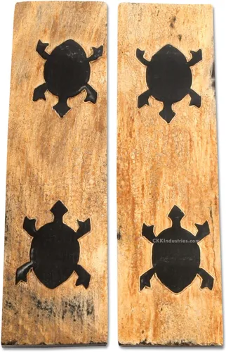 Vista 11 de Báscula de mango de cuerno de búfalo (corteza) - (Amber/Black) - (3.50 x 1.125 x 0.187)