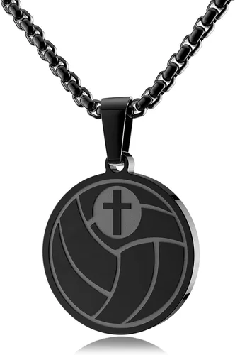Vista 14 de Luke 1:37 Christian Sports Pendant Necklace Gift for Men Women Athletes