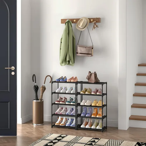 Vista 2 de Autonomier Zapatero alto de 10 niveles, estante de zapatos estrecho y ligero, soporte vertical compacto para zapatos, pequeño ahorro de espacio