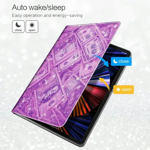 Vista 50 de Funda para tablet Kinlde Fire HD 10 (11ª generación 2021) Fire HD 10 Plus 2021, delgada, de piel sintética, con función atril, función atril
