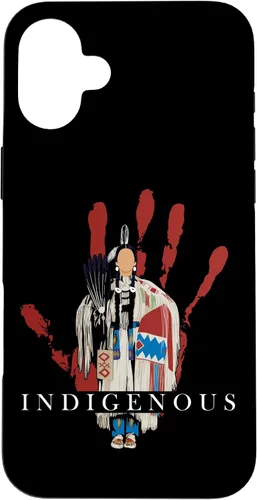 Vista 23 de Funda para iPhone 17 con diseño de sangre india de mano roja indígena nativa americana