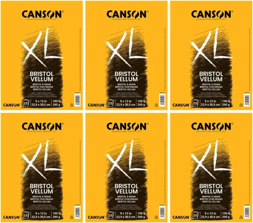 Vista 18 de Canson Papel Bristol Serie XL, Liso, Bloc Encuadernado con Espiral, 7 x 10 pulgadas, 25 hojas (100lb/260g) - Papel de Artista para Adultos
