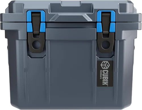 Vista 12 de Cubix Outdoors, Enfriador personal rotomoldeado QuadraX 10QT, hielera dura aislante portátil, retención de frío de 3 días, portaviandas Gris granito