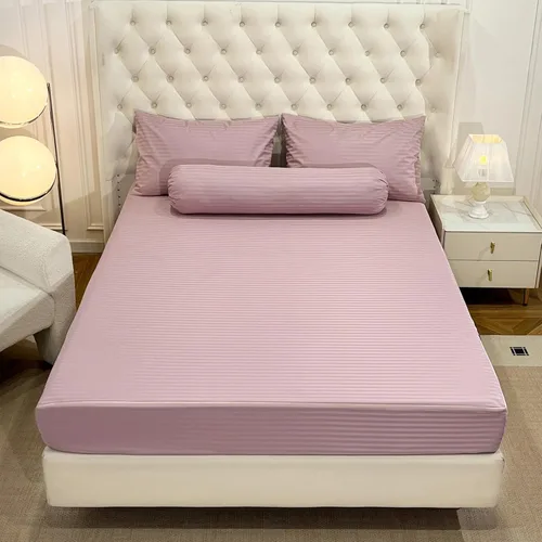 Vista 2 de Protector de colchón con cremallera de 6 lados con 2 fundas de almohada Rosa