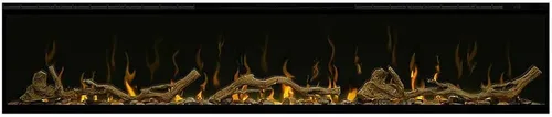 Vista 2 de Dimplex IgniteXL Chimenea Eléctrica Lineal Empotrada de 60 pulgadas con Accesorios de Madera Deriva y Piedra de Río - Negro, XLF60 y LF74DWS-KIT