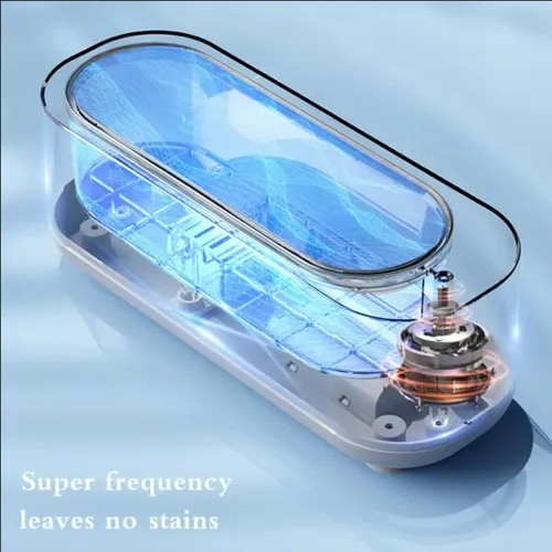 Vista 7 de EverZone Limpiador ultrasónico de joyas, limpiador de relojes, máquina profesional con frecuencia de 47 KHz y capacidad de 10.1 fl oz, temporizador