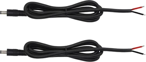 Vista 7 de GINTOOYUN 2 Pack DC Power Pigtails Cable, DC 5.5mm x 2.5mm Male Plug Jack to Bare Wire Open End Power Supply Replacement Repair Cord, for Security
