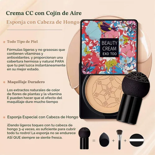 Vista 2 de 2 unidades de base de maquillaje para mujeres mayores, crema de belleza EXO TOO, cojín de aire, base de maquillaje CC crema, base de maquillaje 2