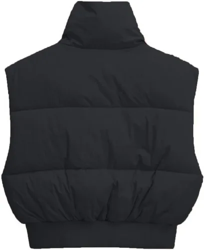 Vista 4 de Comigeewa Chaqueta de algodón para mujer Chaleco de color sólido corto sin mangas ropa de abrigo cómodo invierno primavera