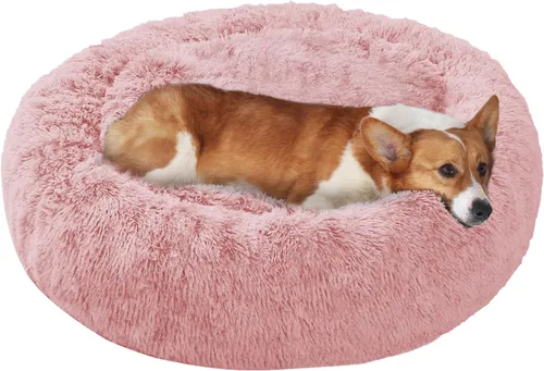 Vista 35 de JOLLYVOGUE - Cama para perros y gatos, cama relajante y antiestrés para mascotas y perros pequeños, cojín esponjoso en forma de dona para mascotas